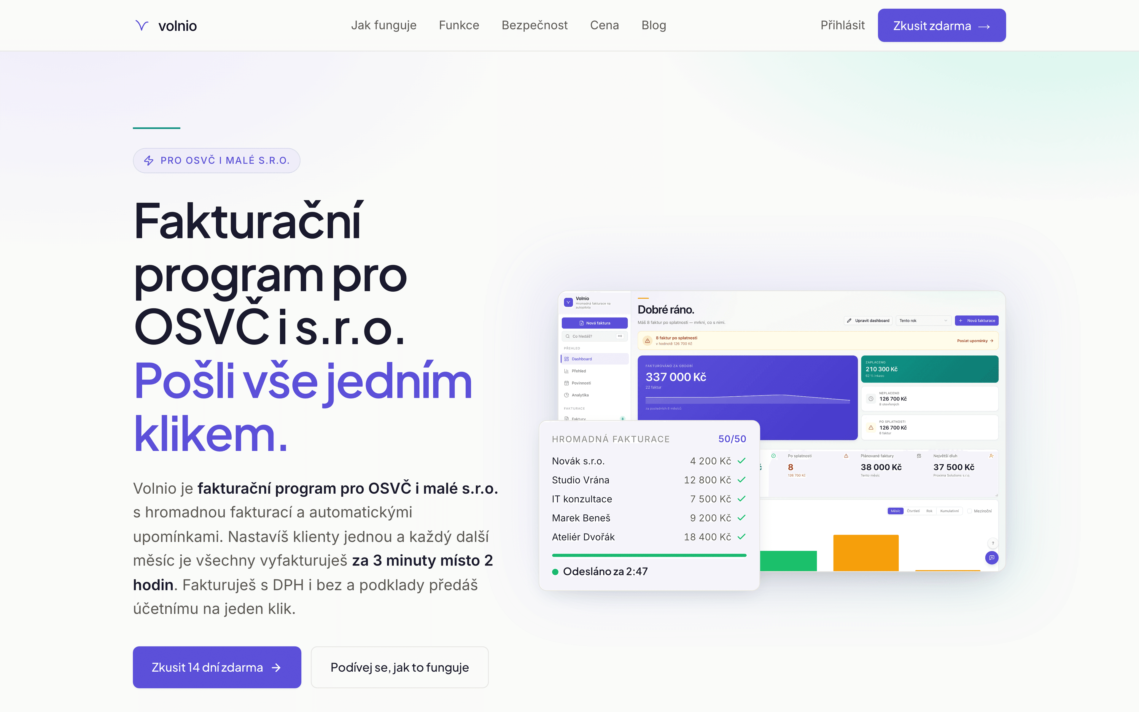 Volnio — náhled produktu
