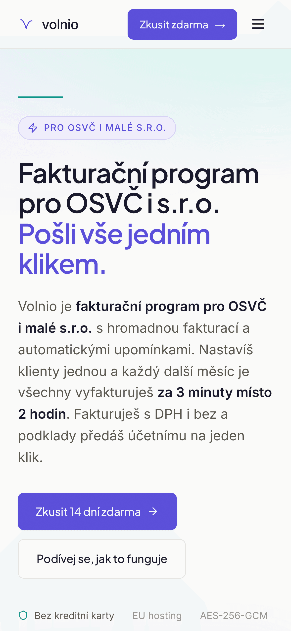 Web Volnio na telefonu